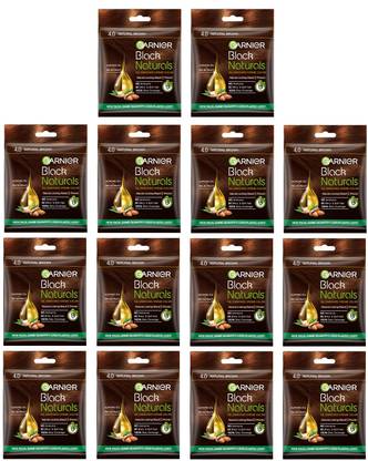 GARNIER Black Naturals Hair Color, Shade-4 Natural Brown 20ml+20g (PACK OF 14) , NATURAL BROWN-4.0