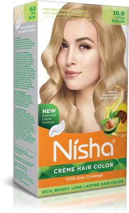 Nisha Creme Hair Colors For Women & Men 100% Grey Coverage Long Lasting Hair Colour , Ultra Blonde