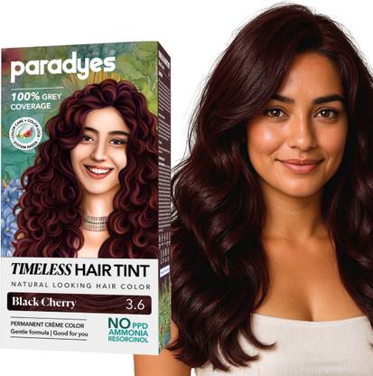 Paradyes Mini Black Cherry Timeless Permanent Crème Hair Colour for 100% Grey Coverage , Black Cherry
