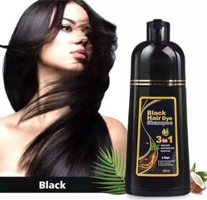 GLOW IT black Instant Hair Color Shampoo for Gray Hair , Natural Black