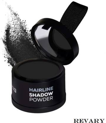 revary Hair-line Powder for Hair & Beard – Root Concealer & Gray Hair Coverage , BLACK