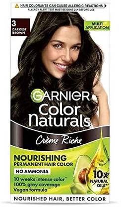 GARNIER no. 3 dark Brown colour , Color Naturals Creme , Shade 3, Darkest Brown