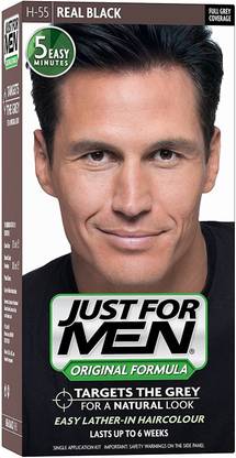 JUST FOR MEN Original Formula Men's Hair Color H-55, Real Black - 118g , Real Black