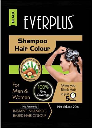 EVERPLUS Hair colour shampoo (20ml X 15) , Natural Black
