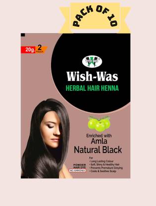 WISH-WAS HERBAL HAIR HENNA (PACK OF 10) , BLACK