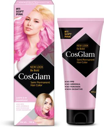Cosglam Semi Permanent Hair Colour Highlighter For Unisex, Infused Conditioner 120g , Soft Pink