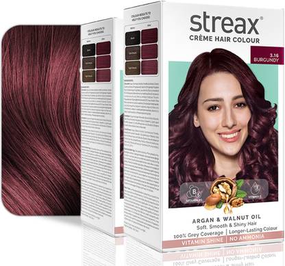 Streax Cream Hair Colour - 140ml (Pack of 2) , Burgundy No-3.16