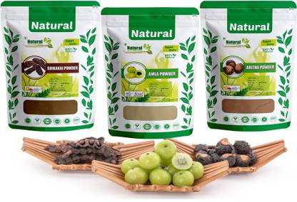 Natural Health and Herbal Products Aritha Amla Shikakai Powder for Hair Wash | Hair Growth | Hair Care , Green
