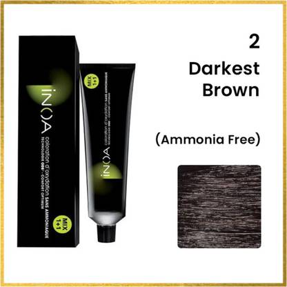 KERASTASE INOA Hair Color No. 2 Darkest Brown 60ml + 20Vol 6% Developer 90ml , Darkest Brown