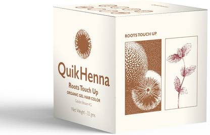 QuikHenna Organic Gel Root Touch Up Hair Color 4G Golden Brown 32g , 4G Golden Brown