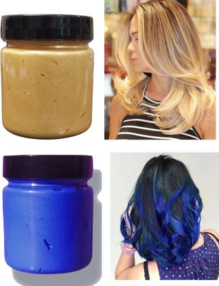 GABBU MEN & WOMEN HAIR WAX STYLING TEMPORARY BLUE & GOLD HAIR COLOR WAX , GOLD, BLUE