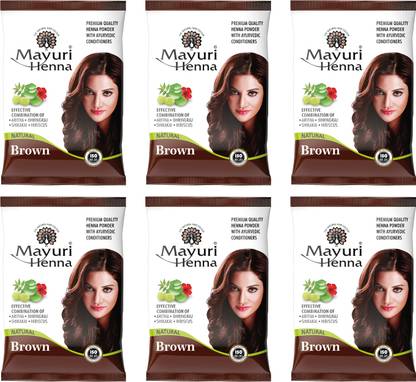 Mayuri Henna Brown (Pack of 6_50gm Each) , Brown