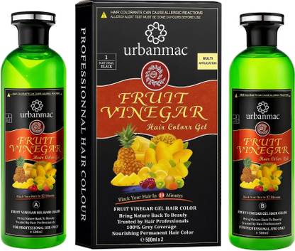 URBANMAC Fruit Vinegar Gel Based Hair Color , Natural Black