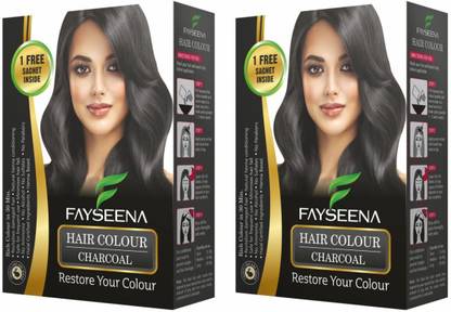 Fayseena Heena Based Hair Colour Charcoal Restore Your Colour - 6+1 Sachet , Black