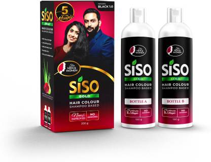 SISO 5 Minute Magic Hair Color Shampoo 200g , Natural Black 1.0