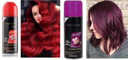 ADJD RED & VIOLET Temporary hair color Spray instant hair colour for man and woman , RED, VIOLET