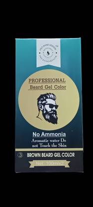 TOPMAX PRO SHINE KERATIN PROFESSIONALS NO AMMONIA AROMATIC BEARD GEL COLOR 200ML , BROWN