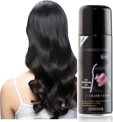 Yuency GIRLS & WOMEN HAIR BLACK USEABLE COLOR SPRAY LONG LASTING , black