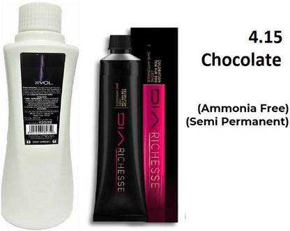 DIA RICHESSE Hair Color , 4.15 Chocolate +developer 495ml , Chocolate