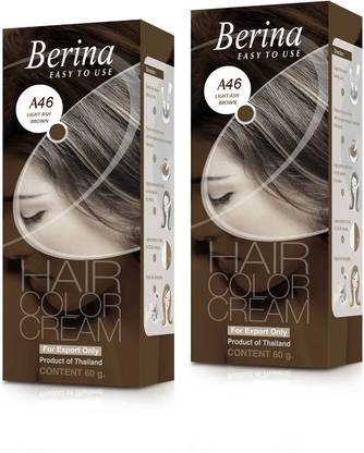 Berina Professional | Permanent Hair Color Cream with Developer | Long Lasting Color | , Light Ash Brown