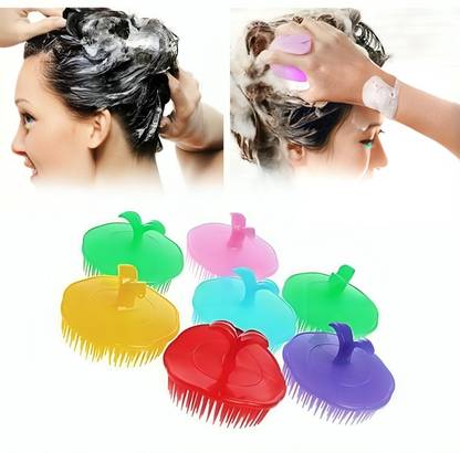 Prettify Comb For Men Hand Grip Round Plastic Hair Washing Comb, Hair Massager pack of 7