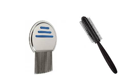 Lusty soul Lice Comb with Round Hair Brush For Adding Curls (set of 2)
