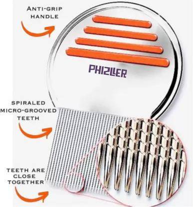 PHIZLLER Stainless Steel Lice Treatment Comb for Gentle and Effective Head Lice