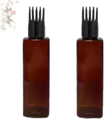 Zex Empty Hair Oil Applicator comb Square Bottle