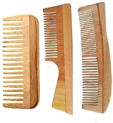 INSIME Wooden comb neem hair com | Neem comb combo for women hair comb set