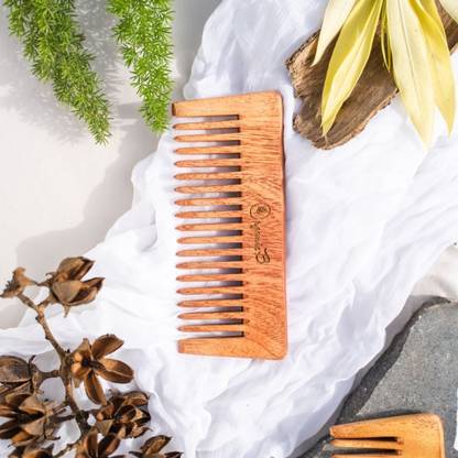 EcoFusion Kacchi Neem Comb, Wooden Comb | Comb for Men, Women ( pack of 1 )
