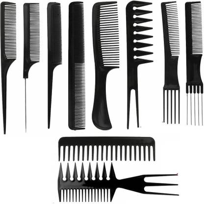 LOVHIDE 10 Professional Hair Comb Set | Styling Combs | Rat Tail Combs | Teasing Combs
