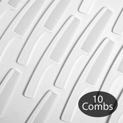 JASMINE ® 10Pcs Hair Comb set Combo For Men And Women White Handle Comb Size 19 x 3.5 cm