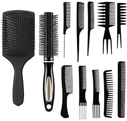 DENILZI Professional Hair Comb and Brush Set – 12 Pieces for Men & Women