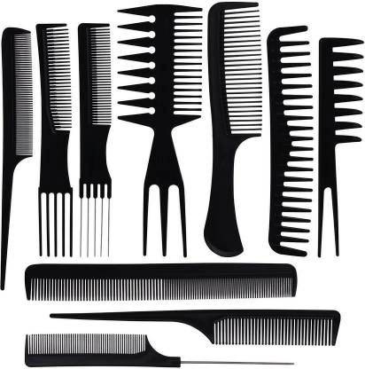 SKINPLUS 10Pcs Pro Salon Hair Cut Styling Hairdressing Barbers Combs Brush Set