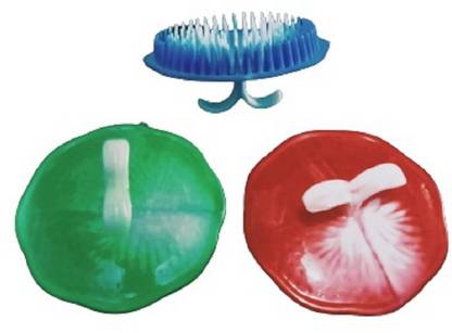 RAJ Round Hair Brush/Combs,Plastic Brush/Comb/Kangi/kanga-Multicolor-Pack of 3
