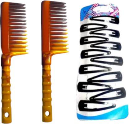 BHAVAPRITA Detangle hair comb pack of 2,tic tac black hair clips pack of 12 clip