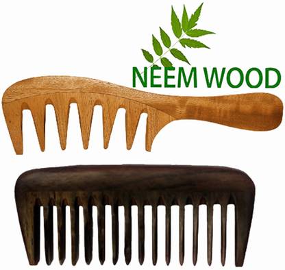 SCALPY Neem Wooden Comb For Women Hair Growth | Wide Tooth Comb for Curly Hair
