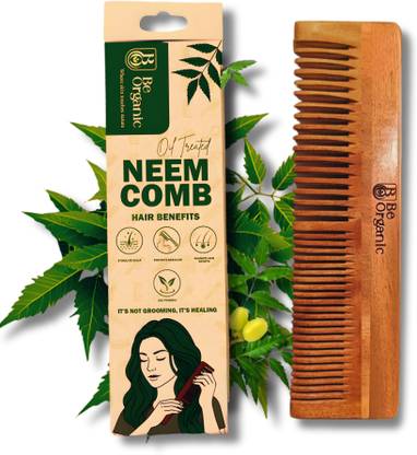 Be Organic Dual Lily Oil Treated Pure Kacchi Neem Wood Comb