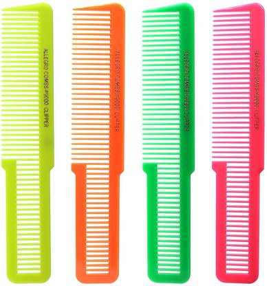 CombZone 4 Piece Colourfull Clipper Cutting Combs Blending Combs Fading Combs