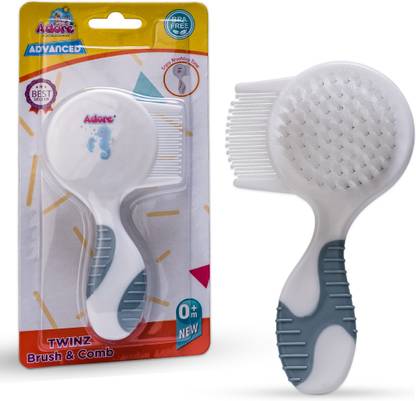 Adore Basics Twinz 2 in 1 Baby Brush & Comb Set -BPA Free- Ergonomic Design