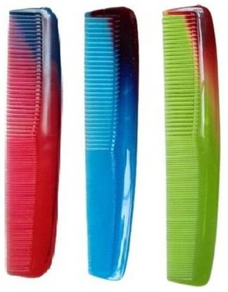 RAJ Comb/Hair Combs,Plastic Combs/Kangi/Kanga/Kanghi, - MultiColor - Pack Of 3