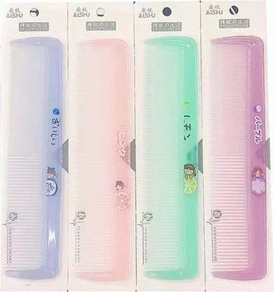 KIRA Plastic Hair Comb, Fine & Wide Combs For All Hair Types (02) (Pack Of 4)