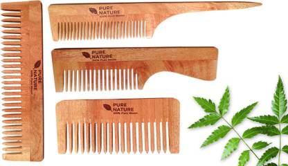 pure nature 4 Different comb 1Set Neem Wood 100% Natural (Pack Of 4)