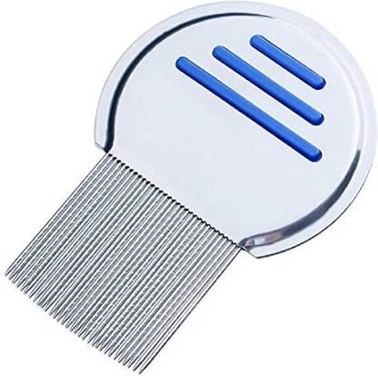 skynly Metal Lice Comb with Steel Teeth, Blue Handle Grip,Professional Nit Removal Tool
