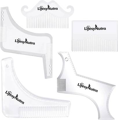 Lifesy Nutra Beard Shaper Tool shaping scale template tool set With Ultra-Slim Pocket Comb