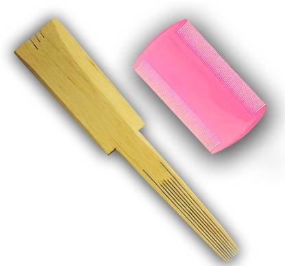 YUGA Wooden Dust Lice Remove Fine Tooth Hair Lice Wooden Eeroli With Comb (Pack Of 1)