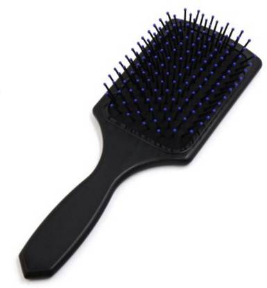 Rsentera Wide Tooth End Rounded Design Flat Black Massage Comb Hair Styling Brush Tool