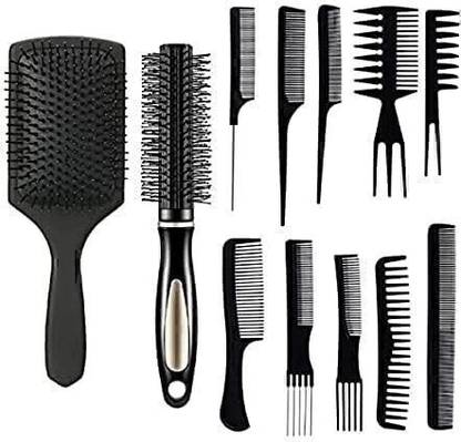 MKSL 12 Pieces Hair Brush Comb Set Paddle Hair Brush Detangling Brush Roller Brush