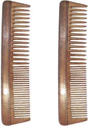 Ginni Marketing Combo of 2 Neem Wood Combs (regular detangler)