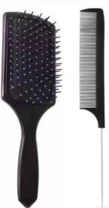 Florabliss 2Pcs Professional Hair combs (1 pcs Paddle brush & 1 Heat Resistant Tail comb
